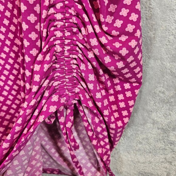 Lane Bryant Womens 22/24 Pink Top Ruched Skirt Set flowy stretchy vacation fun - Picture 4 of 15